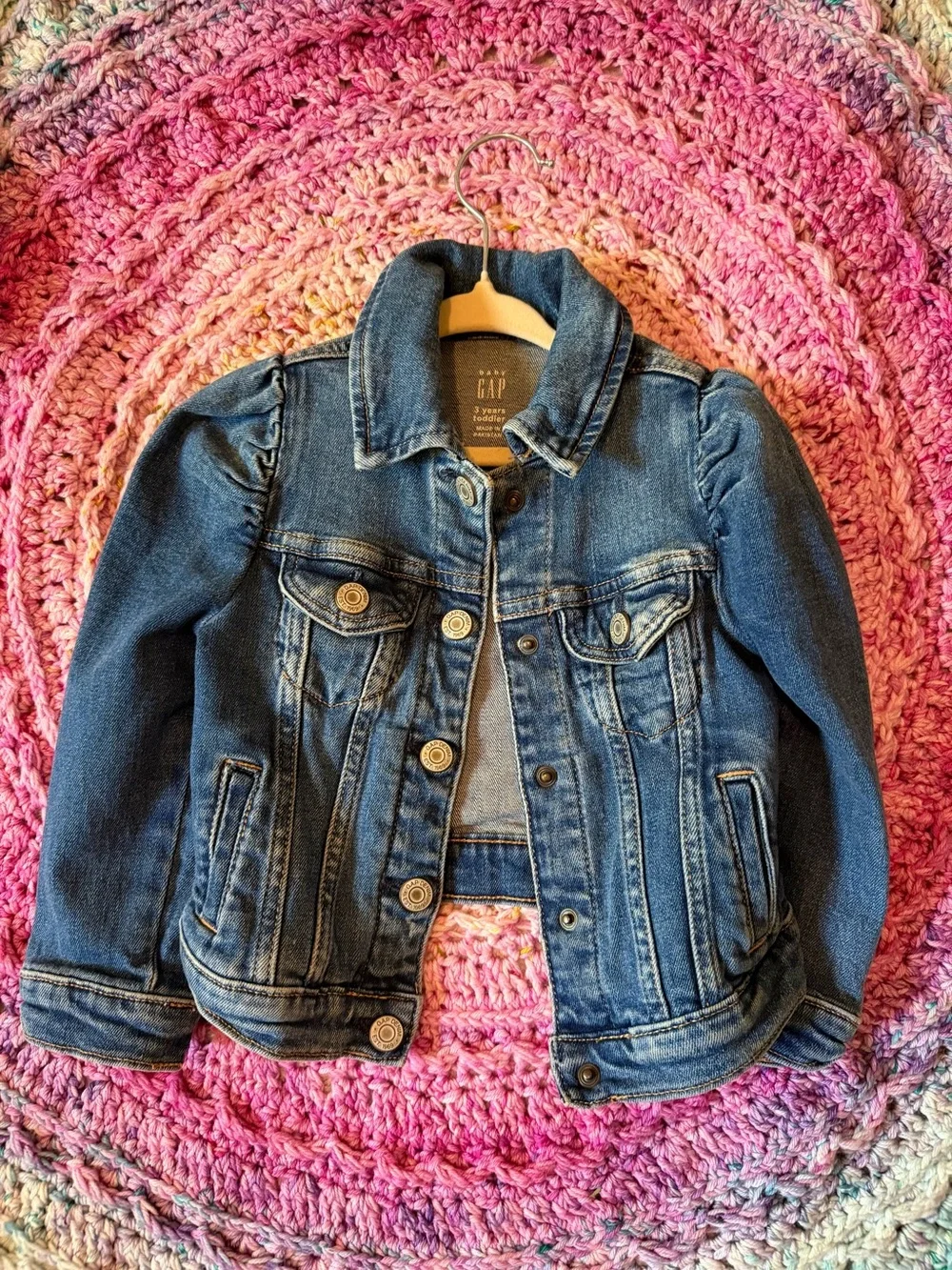GAP Girls Blue Denim Jacket with Button Front